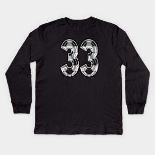 Soccer Number 33 Soccer Jersey #33 Soccer Mom Player Fan Kids Long Sleeve T-Shirt